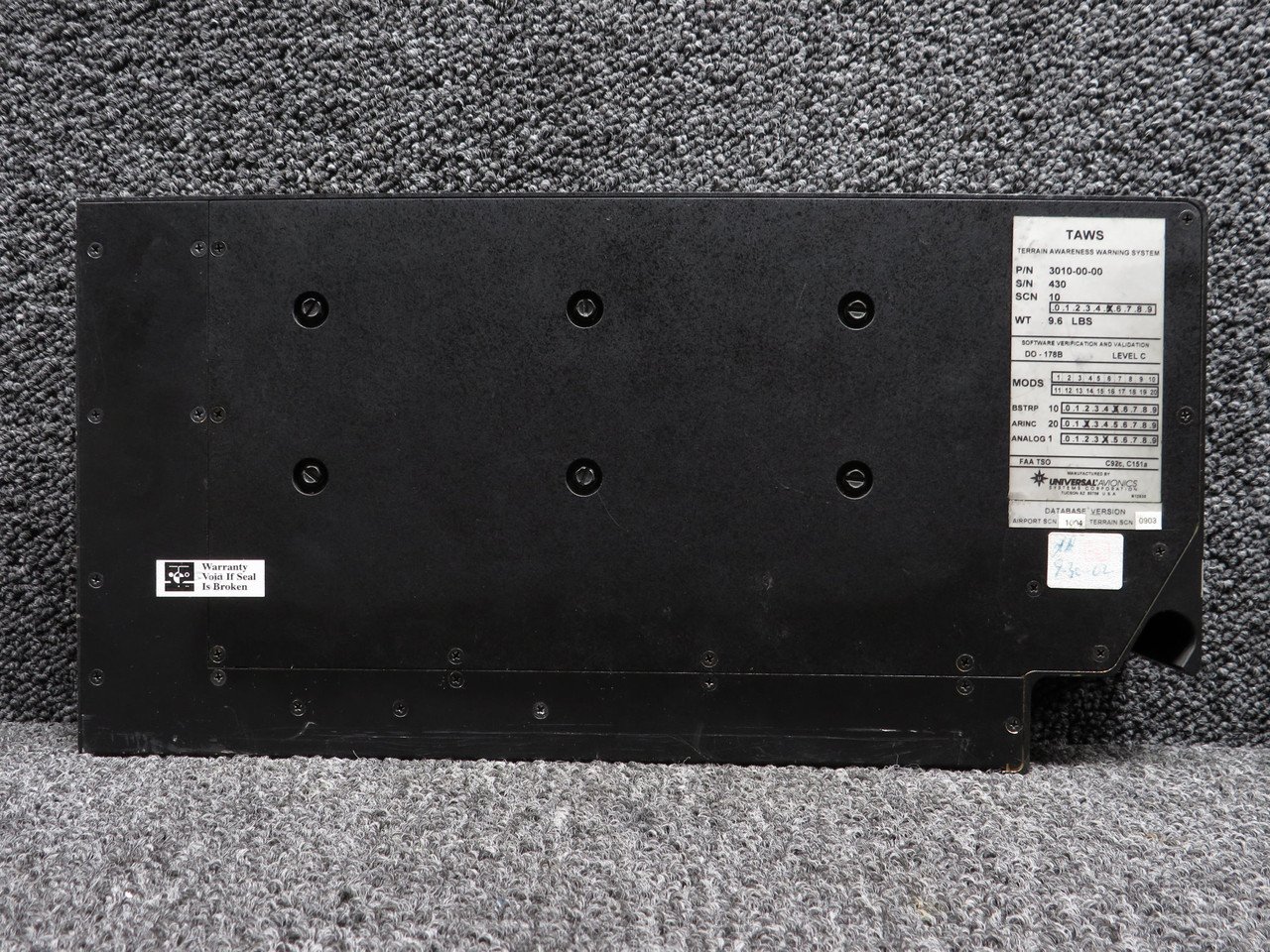 3010-00-00 Universal Avionics Terrain Awareness Warning System