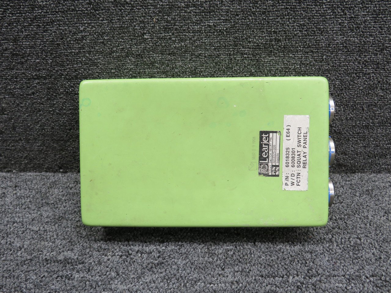 6018325-008 Learjet Squat Switch Relay Panel with Green Repairable Tag (Core)