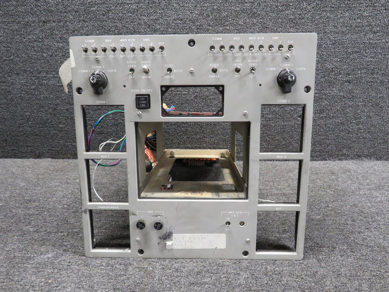 Beechcraft KA-300 Coms Center Control Panel (Cracked Face) (Core)