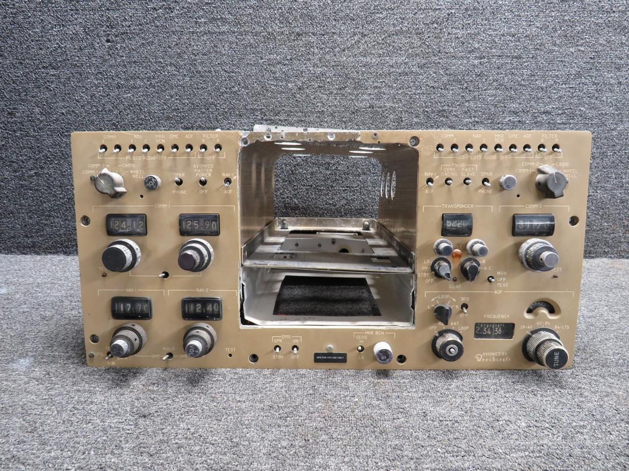 Beechcraft King Air 65-A90 Navigations-Communications Panel (Cracked Panel)